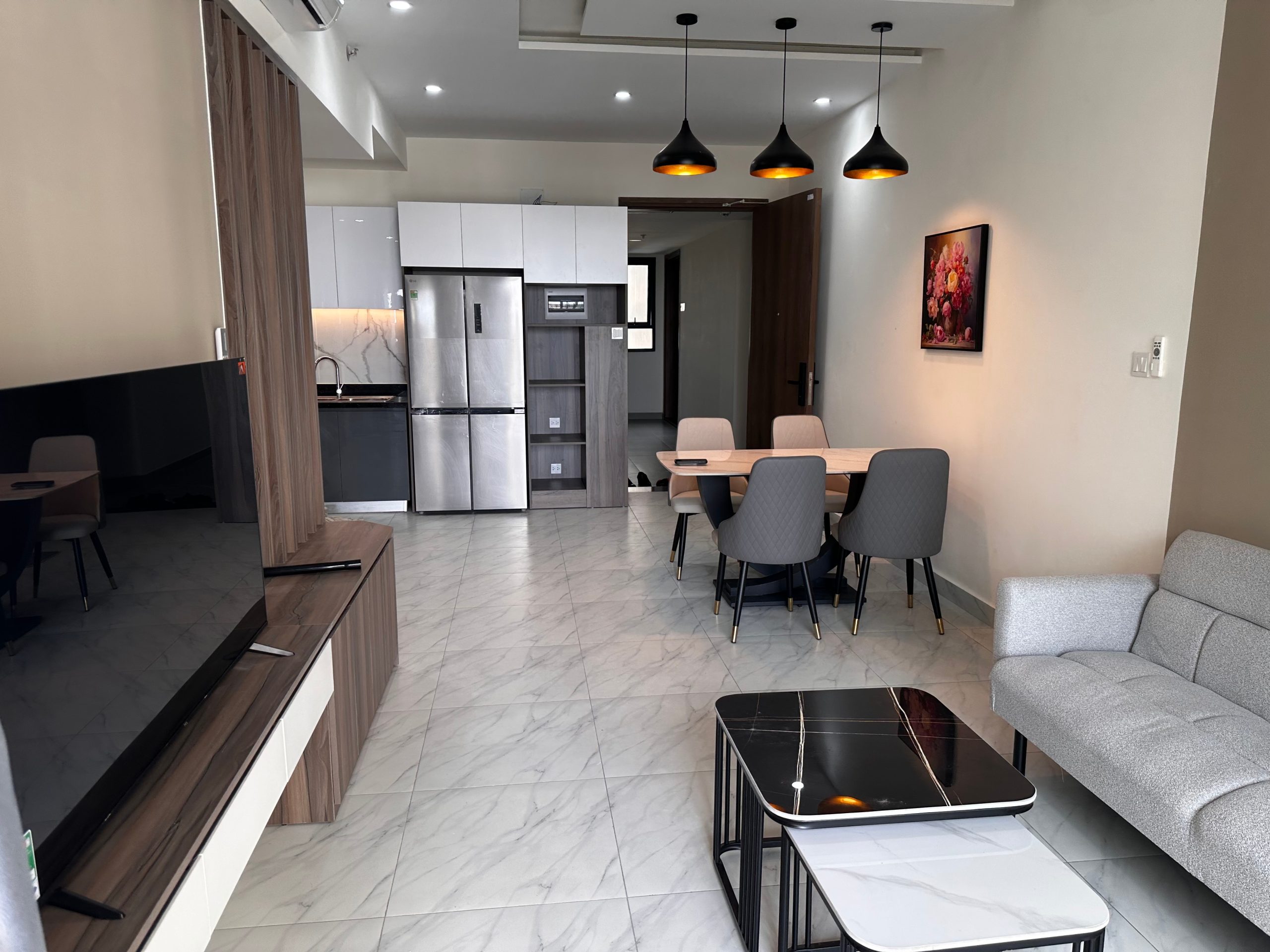 Cho thuê căn 2pn 79m2 tháp D2 Habitat – Tầng cao full nt – view LM81